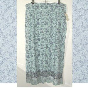 PXL ~ Coldwater Creek ~ summer floral knit maxi skirt ~ blue